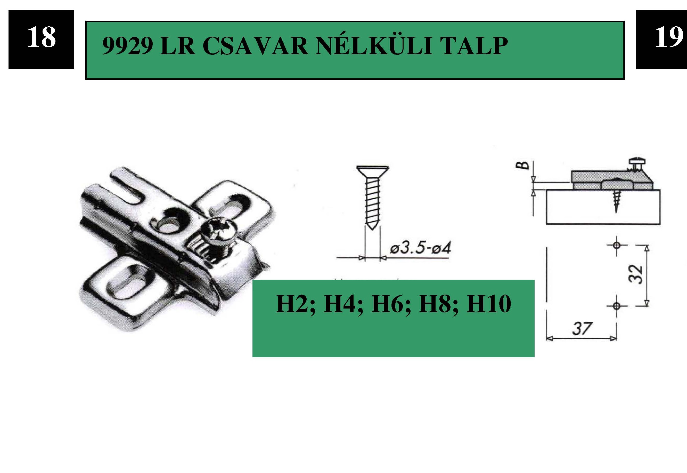 Kivetőpánt talp+csavar MINI 