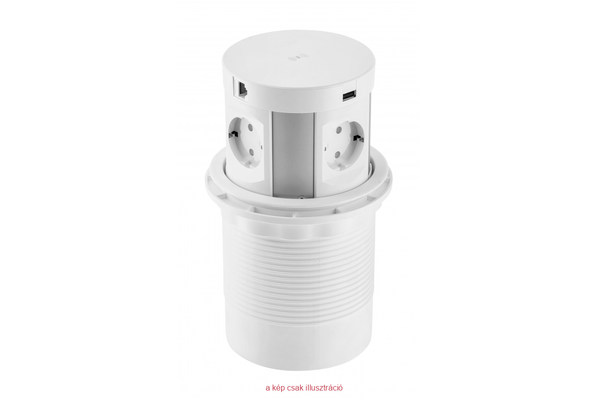 GTV konnektor álló 4+USB fehér
