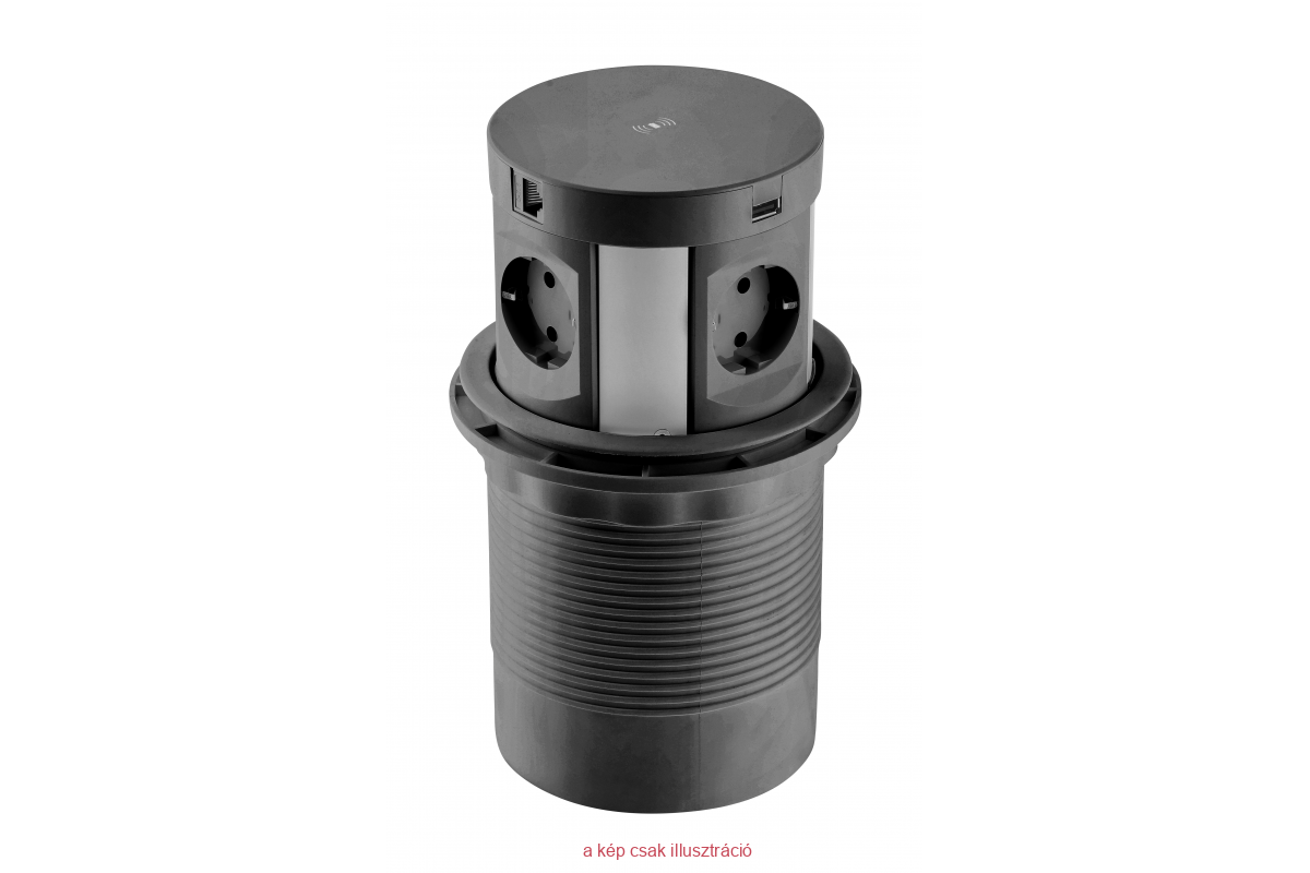 GTV konnektor álló 4+USB fekete