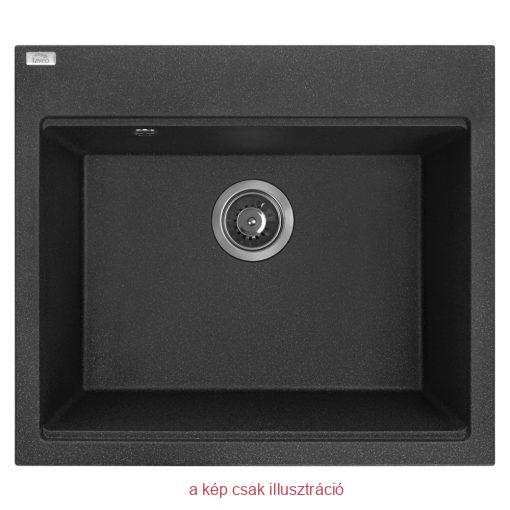 Mosogató Laveo TAU 7 fekete gránit TAU  nagymedencés mosogató, szemcsés fekete
