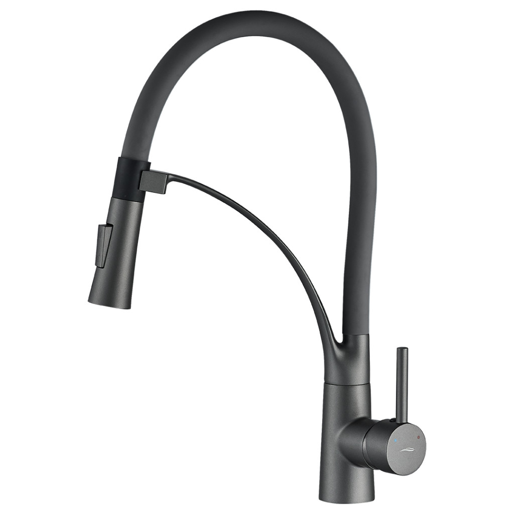 Csaptelep Laveo OLOR rugalmas tömlős zuhanyváltós grafit