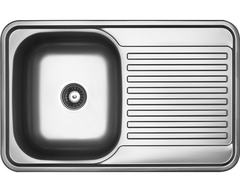 Mosogató Laveo Faro egymedencés csepptálcás inox mosogató szifonnal