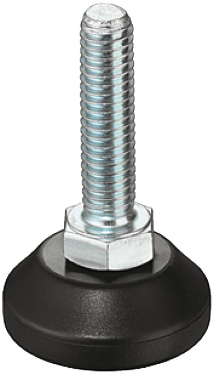 Állítócsavar, M8  menet, merev, műanyag talplemezzel