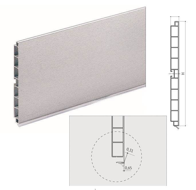 Lábazati takaró alu szálcsiszolt  100x4000mm