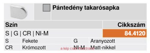 BLUM takarósapka üvegpántra matt nikkel 84.4120