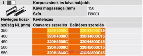 BLUM Metabox fémoldalas fióksín 500mm fehér 320H5000C15