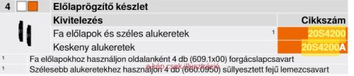 20S4201 BLUM AVENTOS HL előlaprögzítő