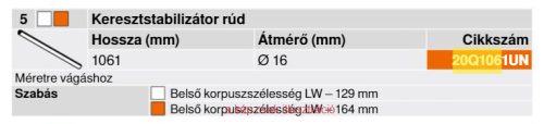 20Q1061UA BLUM AVENTOS HL keresztstabilizátor rúd