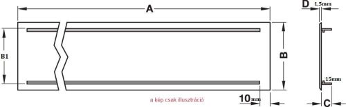 Szellőzőrács szögletes 100x250mm alu