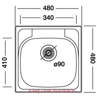 Mosogató Blanco N-309JK panel480x480/160mm