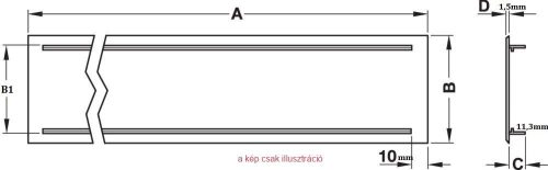 Szellőzőrács szögletes 130x2000mm alu