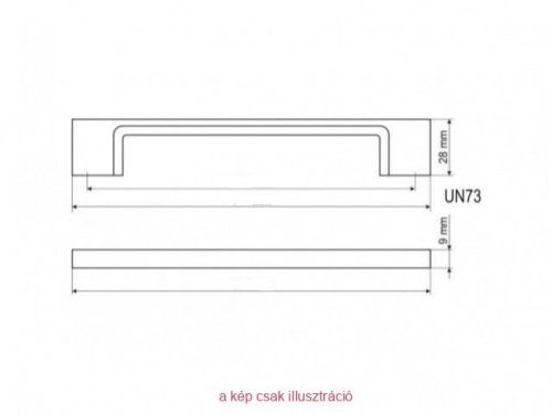 Fogantyú UN73 128mm G0008 matt króm