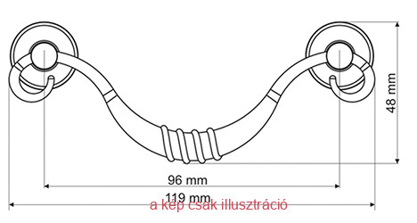 Fogantyú UR30 96 mm GD009 antik nikkel