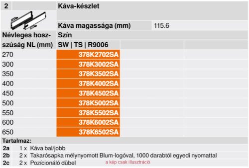 BLUM Tandembox Antaro Káva R+L 378K4502SA SEIW Fehér
