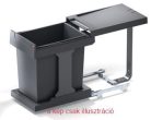 HAILO egyrészes hulladéktároló 20L 300mm  ajtóhoz nem rögzíthető