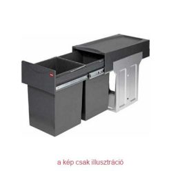   HAILO két rekeszes hulladéktároló/szemetes 2x15L  300mm előlap nélkül