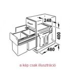 HAILO két rekeszes hulladéktároló/szemetes 2x15L  300mm előlap nélkül