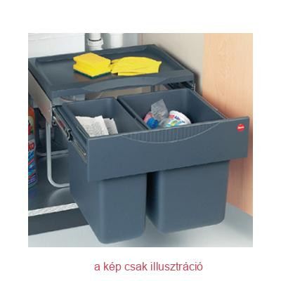 HAILO két rekeszes hulladéktároló 12+18L 500 mm előlap nélkül