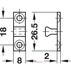 Dupla golyós csappantyú 43*8mm nikkel