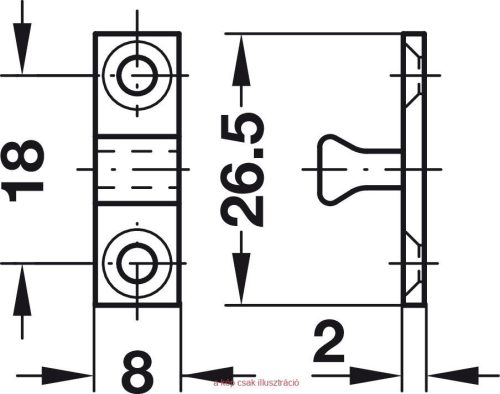 Dupla golyós csappantyú 43*8mm nikkel