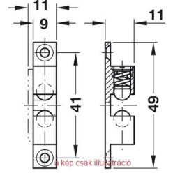 Dupla golyós csappantyú 49*9mm nikkel