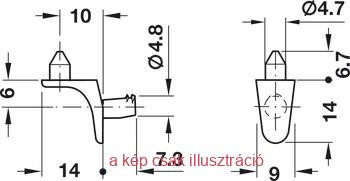 Polctartó 5mm 2db. ék orral nikkel 125kg HL282.24.726