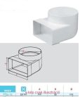 Lapos légcsatorna, függőleges átalakító idom 90 fokos  55x110/100mm