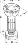 Műanyag szintezőláb 100mm fekete