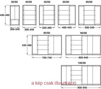 Evőeszköztartó 450mm szürke