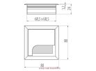 Kábelkivezető 80x80 fekete