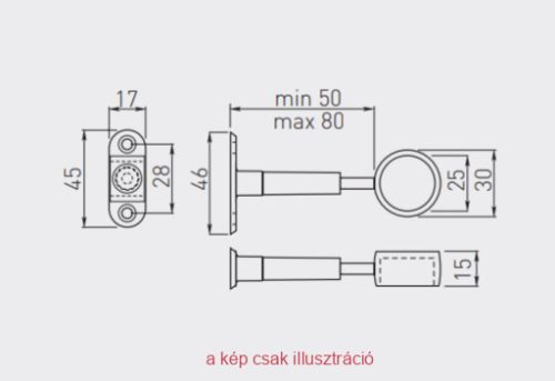 GTV Kerek Mándlirúd tartó talpas függőleges zárt MR-WP-011-01