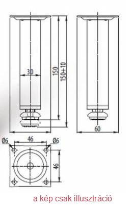 Pezsgő bútorláb 150mm NM-BD-150-02