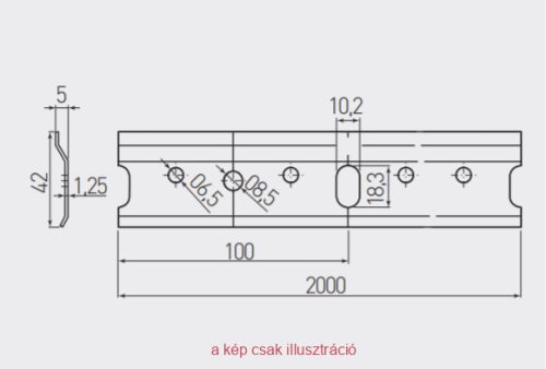 Sín Szekrényfügghöz 2000mm LO-M2M-00125