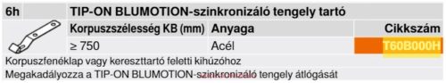 BLUM Tip-on Blumotion szinkronizáló tengely tartó T60B000H