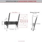 Fali LCD TV konzol 19"- 65" 1 funkciós dönthető 74-165 cm
