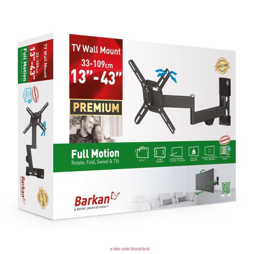Fali LCD TV konzol 13"-43" 4 funkció 33-109 cm