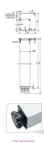 Asztalláb szögletes FEKETE 710mm