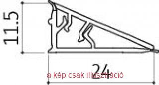 3504 vízvető szálcsiszolt alu 4m