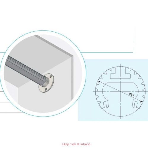 LED profil mándlirúd 2000mm PA-GLAXNDR-AL