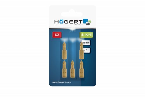 HÖGERT titán behajtóhegy PZ1 25mm 5db.
