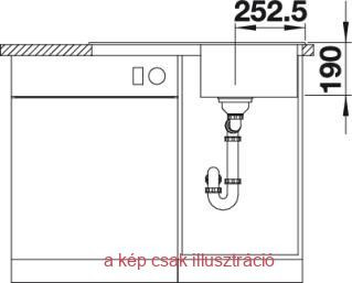 Gránit mosogató Blanco Legra 45S SG antracit DN