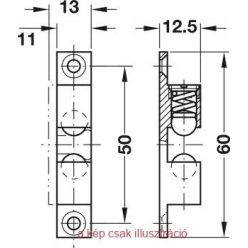 Dupla golyós csappantyú 60*11mm nikkel