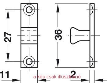 Dupla golyós csappantyú 60*11mm nikkel
