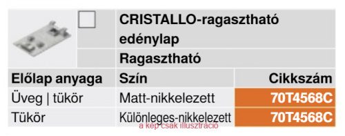 BLUM Cristallo ragasztható edénytalp üveg TOPFPL-500 V25SM