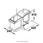 HAILO egyrészes hulladéktároló 20L 400mm ajtóhoz nem  rögzíthető