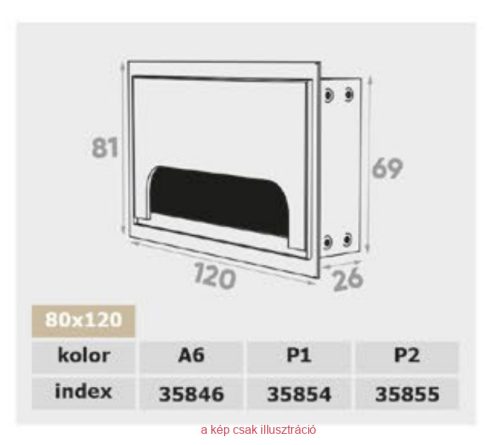 Kábelkivezető 80x120 alu