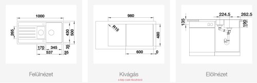 Gránit mosogató Blanco Legra 6S SG fekete