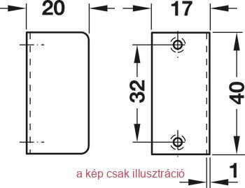Hajlított zárlemez 40x20x17mm