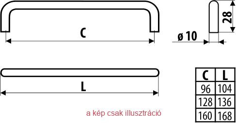 Fogantyú US10-832 Fekete