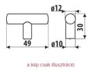 Gomb fogantyú Gamet GS10-L36 Fekete